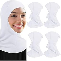 Hijab Cap Adjustable Stretchy Turban Full Neck Cover Shawl Under Scarf and Cap for Full Neck Coverage for Lady-image-12