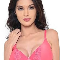 Women's Wirefree Padded Cups Medium Coverage Super Soft T-Shirt Bra with Broad Shoulder Straps-35