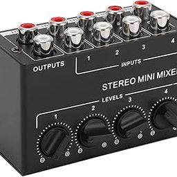 Generic Stereo Line Mixer, Unpowered Recording Mixers Reliability Portable for Computer Phone Tablet'-image-29