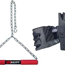 Rioff® 4FT Steel Sangal Height Increase Pull Up Bar for Chin Up Bar Hanging Rod for Home/Gym Use for Men Kids Boys Adults Fitted with Heavy Chain Sangal With Gloves-picture-31