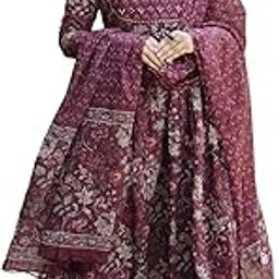 Women Anarkali Kurta and Pant Set with Dupatta-picture-16