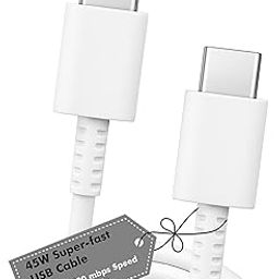 USB C to C 45w PD 3.0 Fast Charging Cable Compatible with Samsung Galaxy Z Fold6/ Z Flip6/ Z Flip – (No Cable/ 4400mAh/4000mAh Support) | Original rapid Charging (White)-image-54