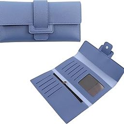 Women's Wallet -Stylish and Compact Purse Clutch Wallet for Women, Stylish Card Coin Holder, Debit Card Holder, Money Organizer and Travel Wallet for Women with 13 Slots (Sky Blue)-image-19