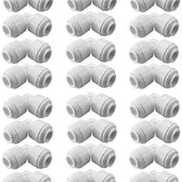 Seazone Ro Pipe Connectors Push 1/4 Elbow Connector for Ro Water Purifier 1/4 to Pipe Fittings/Pipe Connector/use This Elbow Connector on Ro 1/4 to 1/4 (White, Set of 30 Piece)-23