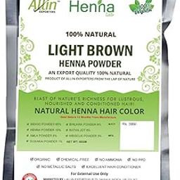Allin Exporters Light Brown Henna Hair Color - 100% Organic and Chemical Free Henna for Hair Care - (60g x 3 Packets)-image-67
