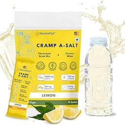 ElectroFizz Zero-Sugar Electrolyte-Cramp A-Salt-Hydration Powder | Prevents & Relieves Muscle Cramps | Muscle Function & Electrolyte Balance | Added coconut water powder- (15 Sticks, Lemon)-17