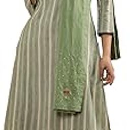 W Women Green Embroidered Print Kota Dupatta_24FEW82303-221803_Free Size-image-59