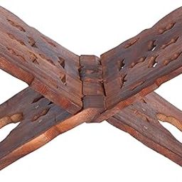 Wooden Holy Book Stand, Handcrafted Book Holder with Star Design, Foldable Reading Rest, Brown, Wooden Book reding stend-image-48