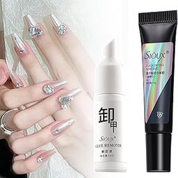 HEAVENGLOW Nail Glue Remover Kit Nail Art Super Strong Nail Glue for Nail Tip Press on-4