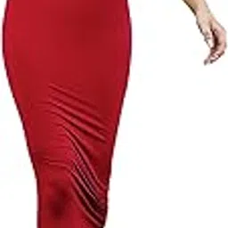 quecy Women's Sexy 2 Piece Maxi Dress Set Criss Cross Halter Crop Top and Pencil Skirt Outfits |Red |S-picture-5