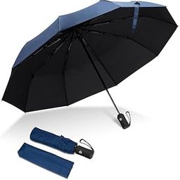 Fold Umbrella For Rain & Sunlight| Auto Open & Close, Strong Trevelling Umbrella| Waterproof, Windproof And Durable Umbrella For Men & Women(Blue Color)(PACK OF 1)-16