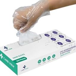 CARE VIEW Transparent Hand Gloves, Pack of 1000, Universal Size-13