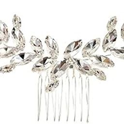 Bridal Rhinestone Hair Clip for Wedding Party Crystal Hair Clip for Women Hair Comb Hair Accessories for Women and Girls (Gold)-image-63