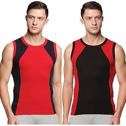 Men's Super Combed Cotton Gym Vest with Sports Style (Pack of 2) (Color May Vary)-image-44