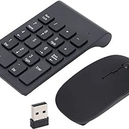 Wireless Numeric Keypad,2.4G Numeric Keypad & Mouse Combo,Mini 18 Keys Number Pad,Financial Accounting Numeric Keypad with Wireless Mouse for Laptop,PC,Notebook-13