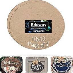 Eduway® 10 Inch Round MDF Board for Mandala, Lippan, Resin Art & Craft, 4mm Thick,Pof 2 Premium Cardboard Material for Artists, Art & Craft - Hard Cutout in Small and Large Sizes (25x25 cms)-image-84