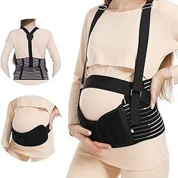 TIRJAGR Pregnancy Support Belt for Women | Breathable Back & Belly Support | Maternity Belt for Bump Lift, Pain Relief | Black Color – Large Size-image-63