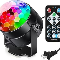 Fayleeko LED Disco Ball Light, 7 Color Modes with Remote Control, Sound Activated Strobe Effect for DJ Parties, Birthdays, Weddings, Halloween, Home Decor & Dance Events-24