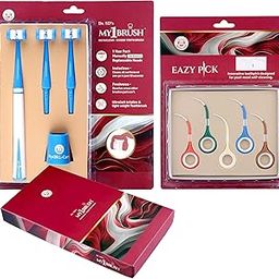 My1Brush Manual 3-Sided Toothbrush | India's First InstaClean Triple-Surface Brush | Ultra Soft Bristles | 2 Replaceable Heads + Stand with EazyPick Dental Cleaning Tool | Ultra Slim 0.2mm Tip | Rubber Grip Reusable Interdental Pick-image-62