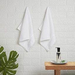 Welspun 100% Cotton Easy Care Hand Towel ste of 2 | Quick Dry Ultra Soft Towels for Gym|Hotel|Travelling | 380 GSM Hand Towel for Men and Women | Sized 40cm X 60 cm|White-image-24