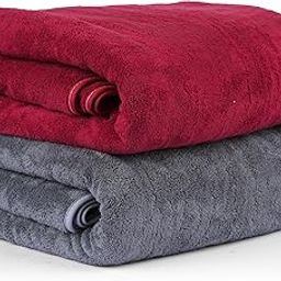 Sellsworld Microfiber Large Bath Towel | Quick Dry Super Absorbent - Bath Towel for Men and Women | Towel for Bath, Travel, Gym, Beach, Pool, and Yoga (70 X 140 CMs) (red/Dark Grey)-image-10