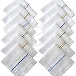 Unisex Cotton Business Handkerchiefs (45X45 cm, White) - Set of 10 Pieces-image-41