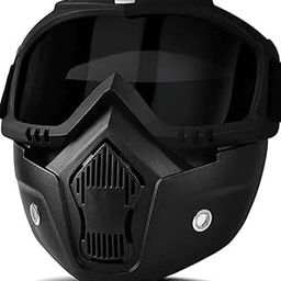 Ayat Goggle Mask UV Protective Anti-Scratch Eyewear Face Shield Windproof Dirt Guard Soft Foam Padded Mouth Filter Detachable for Cycling Bike Off-Road Ride Unisex Visor-image-64