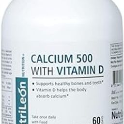 NutriLeon Calcium magnesium Vitamin D3 Supplement for Men & Women 60 Tablets-image-93