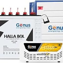 Genus Inverter Battery Combo-Winner 1200 Pure Sine Wave 900Va/12V Inverter 3 Years Warranty + Gtt250 Tall Tubular 220Ah Battery With 48 Months(24 Foc + 24 Pro-Rata)Warranty For Home Appliances,Blue-24