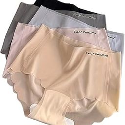 Women No Show Seamless Soft Stretchy Traceless Cool Briefs Breathable Comfortable Thin Stretchable Underwear, Multicolor. Pack of 2-image-5