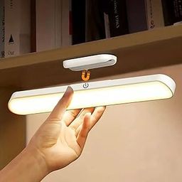 Rechargeable LED Desk Lamp | 3-Color Dimmable Magnatic Light Bar with Adjustable Brightness | USB Powered Study Lamp for Students, Office, Bedroom & Cabinet | Easy Tape Installation-1