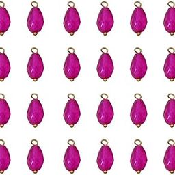 Satra Traders Transparent Lariya Drop Shape Beads | Size : 16mm | Qty : 50pcs (Rani Pink)-picture-15