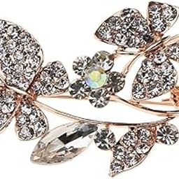 CALANDIS™ Korean Rhinestone Diamond Crystal Butterfly Flower Brooch Badge Pins white | Fashion Jewelry-8