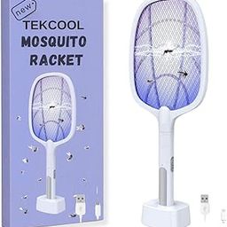 TEKCOOL Mosquito Racket with UV Light Lamp & Base Stand, 1200Mah Lithium Battery 2 in 1 Rechargeable USB C-Type Charging, 2 Modes Bug Zapper, Electric Insect Killer Fly Swatter for Indoor Outdoor Use-5