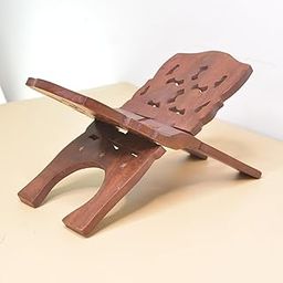 Wooden Holy Book Stand Rehal for Pooja Reading Geeta Bible Quran Books (12 INCH)-image-64