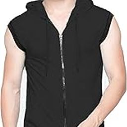 Adorbs Men's Cotton Blend Hooded Sleeveless Tshirt-image-71