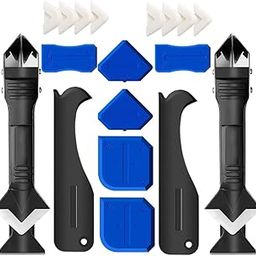 TIASOU Silicone Caulking Tool, 3 in 1 Silicone Remover Multi Tool, Glazing Compound Finishing Tool, Caulk Remover Tool, for Bathroom,Kitchen,Floor,Window,Sink Joint,Frames Seal(2 sets)-picture-4