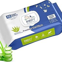 Babify Premium Baby Wipes with Flip-Top Lid | Aloe Vera & Paraben-Free | Pack of 1 (72 Wipes, 72 Wipes per Pack)-image-58