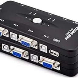 Microware 4 Port Hub USB 2.0 KVM VGA Switch Box (Black)-8