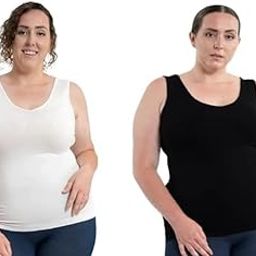 HIGHWINDS Women's Camisole Tank Top-Breathable, Soft able Cotton Stretch Pack of 2 Plus Size Solid-picture-11