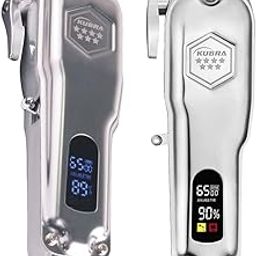 Kubra Kb-409 Professional Hair Clipper Cordless Rechargeable Led Display Hair Clipper Heavy Duty For And Beard Cut (Silver) Men-image-49