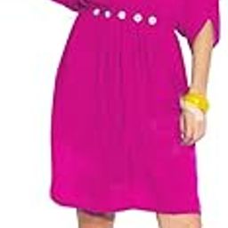 Georgette Rani Pink Plus Size Kaftan Dress |Embellished Belt Attached |Beach Cover up | One Size fits All-picture-11