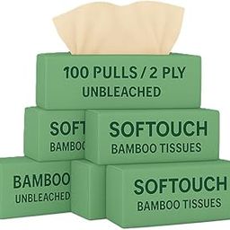 Softouch Soft Facial Tissue Papers- 100 Pulls (Pack of 6), 600 Pulls - 2 ply,100% Natural and Ecofriendly, Soft tissue box/pack-3