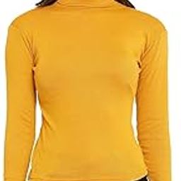 Women's Lycra Ribbed Stylish High/Turtle Neck Full Sleeve Trendy Basic Solid Top for Womens and Girls-image-56