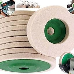 DIY Crafts 2 Sets, 4" Inch, Wool Felt Polishing Wheel Disc Kit for Angle Grinder, Comes Buffing Polishing Cutting Compounds for Polishing Stainless Steel Metal Marble, Glass Cera (2 Sets, 4" Inch)-3
