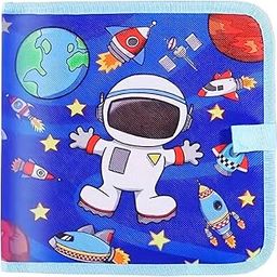PLUSPOINT Erasable Doodle Book for Kids Toddlers Activity Toys Reusable Drawing Pads with Watercolor Pens,Travel Art Toy, Road Trip Car Game Writing Painting Set for Boys and Girls (Astronaut)-image-95
