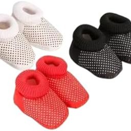 Unisex baby Newborn Booties Baby First Walking Shoes Sandals With Anti Slip SoleToe to Heel Multicolor Pack Of 3 Combo-image-81