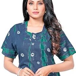AALIT Nighty for Women Cotton Printed Maxi Gown Ankle Length Nighty Night Dress Gown for Women Maxi - Free Size. (Free Size, Grey)-image-4