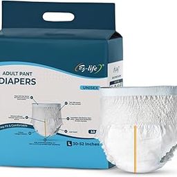 EZ-LIFE Adult Pant Diapers - Comfortable & Leak-Proof Unisex Disposable Diapers for Adults | Advanced Absorption & Odor Control | Easy Fit & Tear-Away Sides. (Light Blue (L), Pack Of 1)-image-51