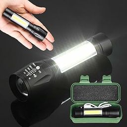 Electro Cloud Rechargeable LED Flashlight, 4 Lighting Modes, Zoomable Beam, COB Work Light, Storage Case Included-14
